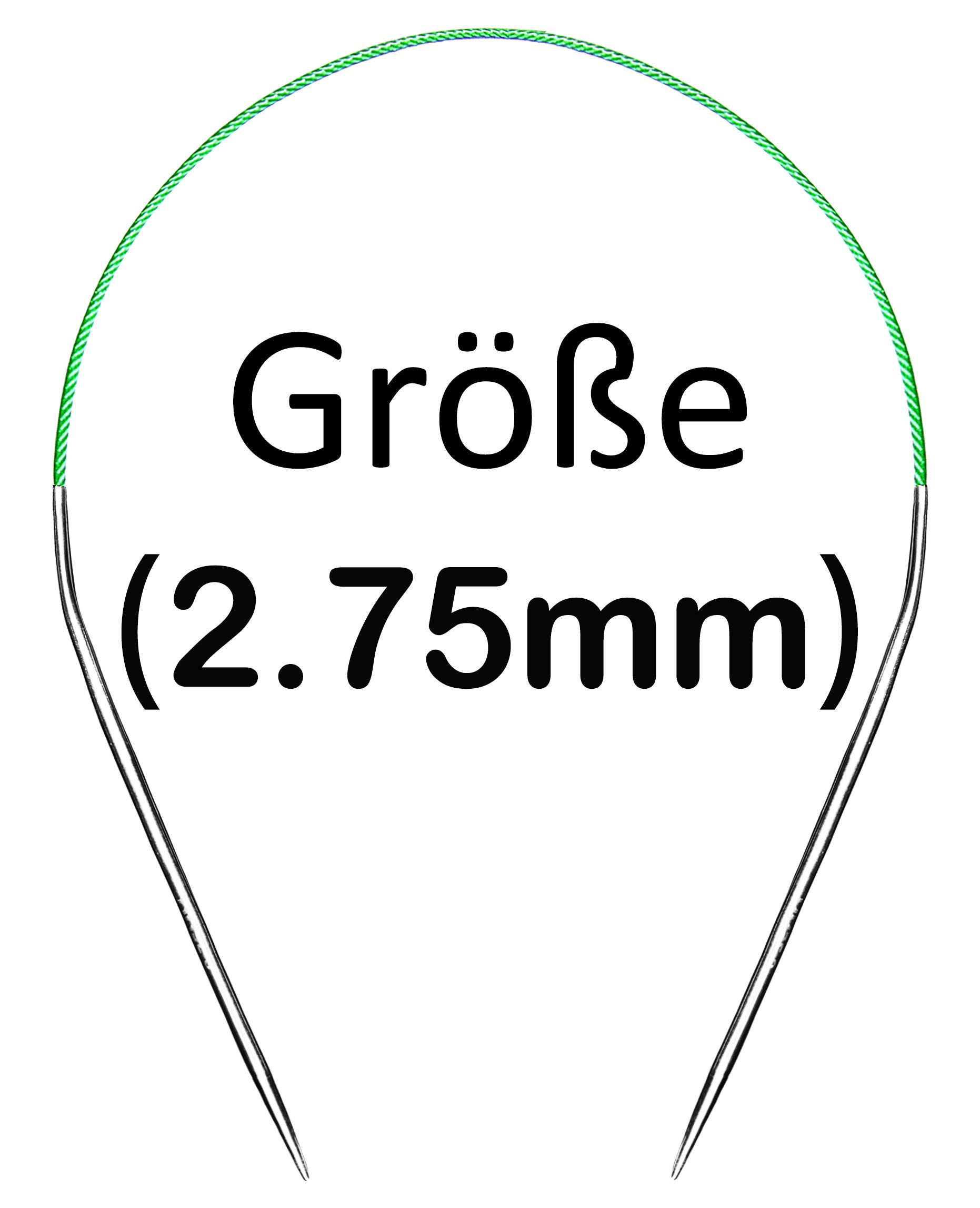 40cm Rundstricknadel für Socken Metall Stricknadeln Rundstricknadeln Set 2,75MM