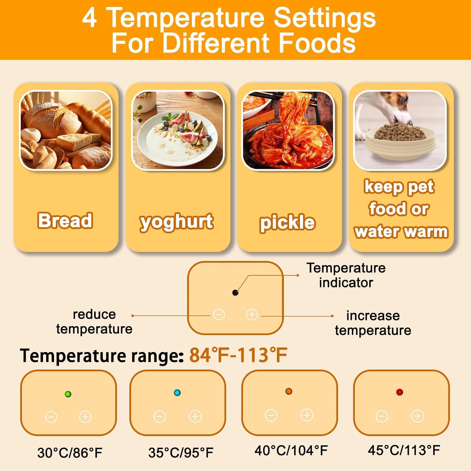 Sauerteig-Brotgärkörbchen elektrisch thermostatisch Silikon Teigschale Sauerteigbrot Backzubehör 22,9 cm rund faltbar Sauerteig-Gärschale für Anfänger erfahrene Profis