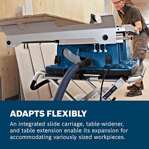 Bosch Professional scie sur table GTS 10 XC (2 100 W, Ø de lame : 254 mm, Ø d’alésage de lame : 30 mm avec adaptateur d’aspiration, butée parallèle, poussoir de sécurité, butée angulaire) - 4