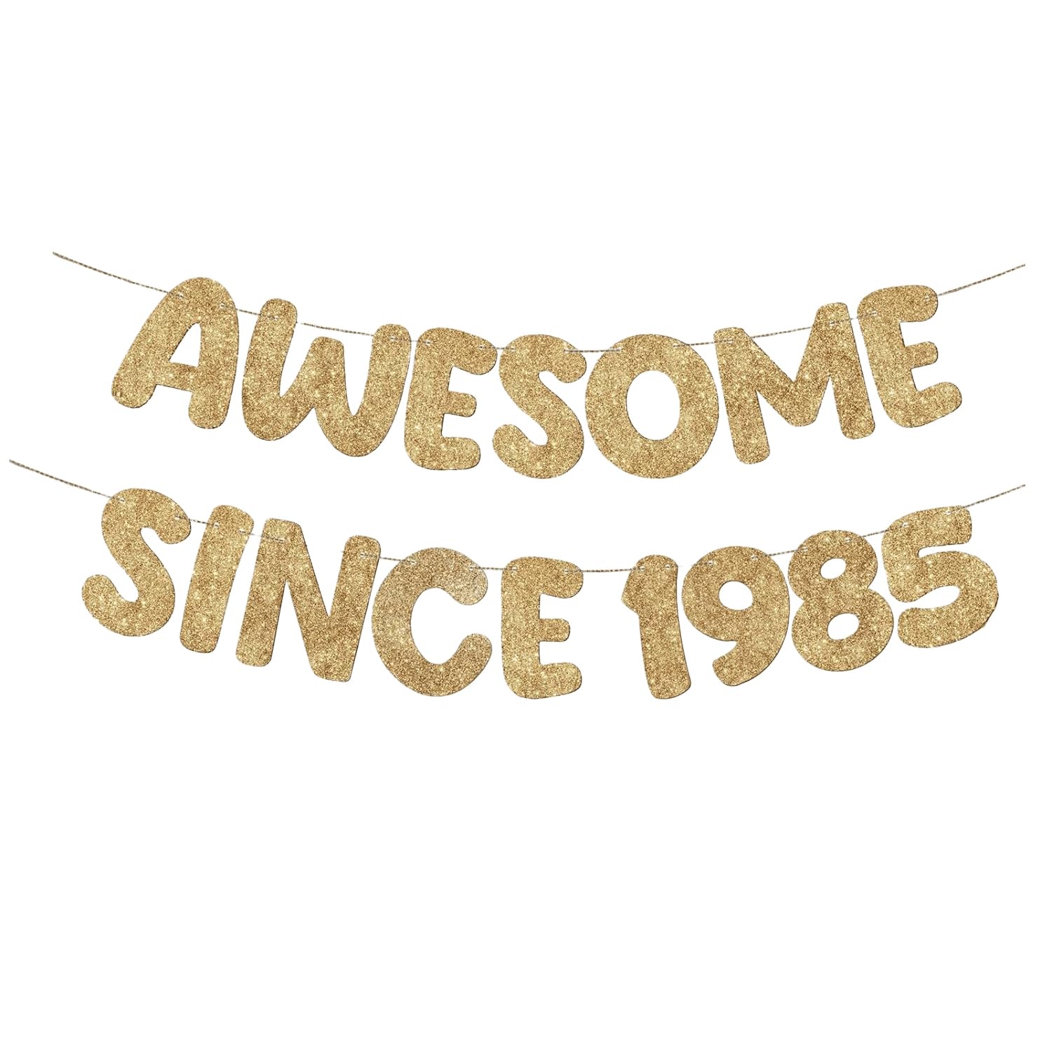 HSC 41th Birthday Decorations, 41th Birthday Banner, Awesome Since 1985 Gold Glitter Banner, Milestone Party Decorations for Adults, 41TH Anniversary Party Supplies
