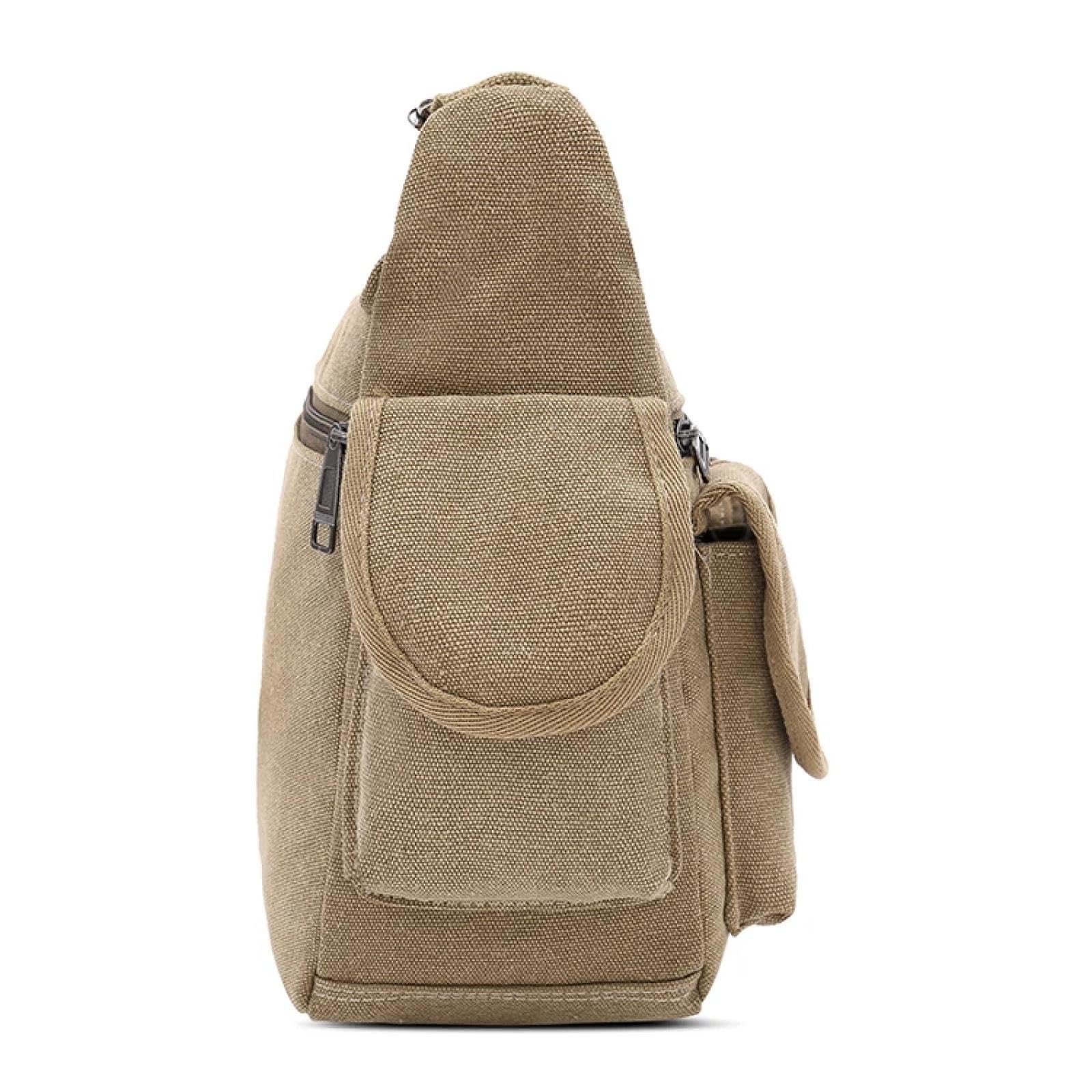 Sacs Banane Sac À Bandoulière en Toile Rétro pour Hommes Sac À Bandoulière De Voyage Décontracté Sports De Plein Air avec Bretelles Réglables