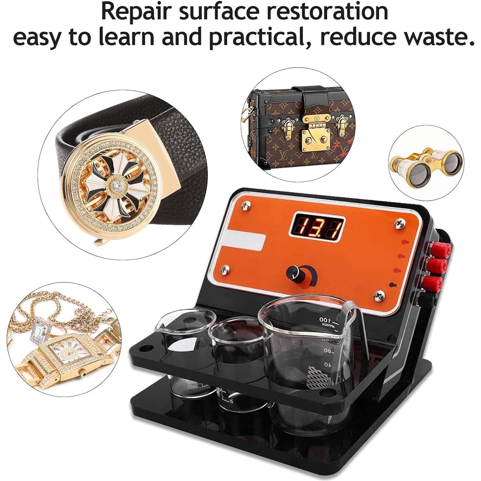 IMOSEI Plating Machine Gold Plating Kit, Versatile Gold Plating Machine, Adjustable Current, Easy to Operate, Jewelry Silver Gold Electroplating Processing, for Plating with Gold, Silver, Rose Gold