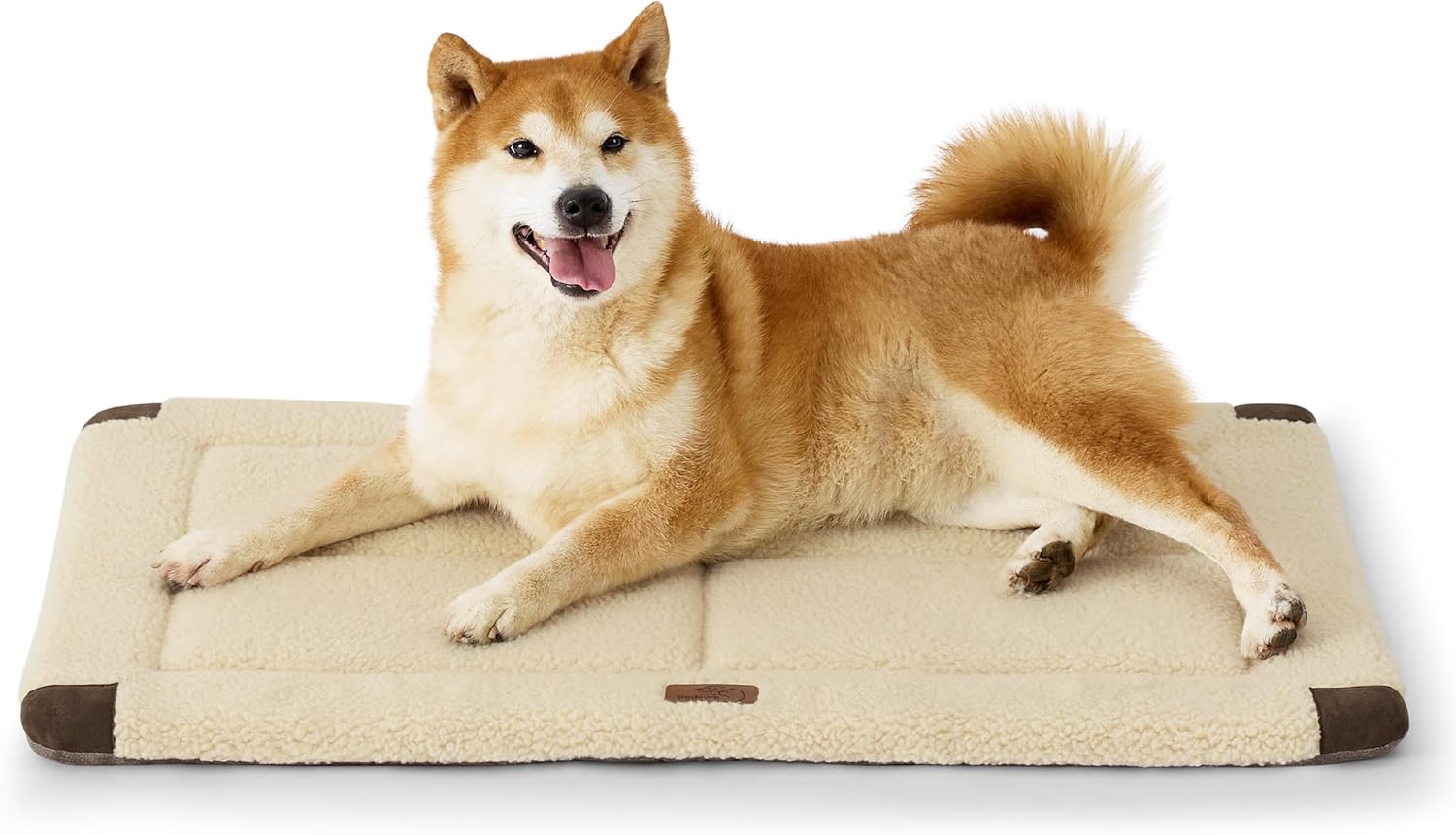 Bedsure Washable Dog Crate Bed for Large Dogs, Reversible Foam Floor Dog Mat, Lightweight Travel Flat Pet Beds for Indoor & Outdoor Dogs (35″ x 23″, Beige)
