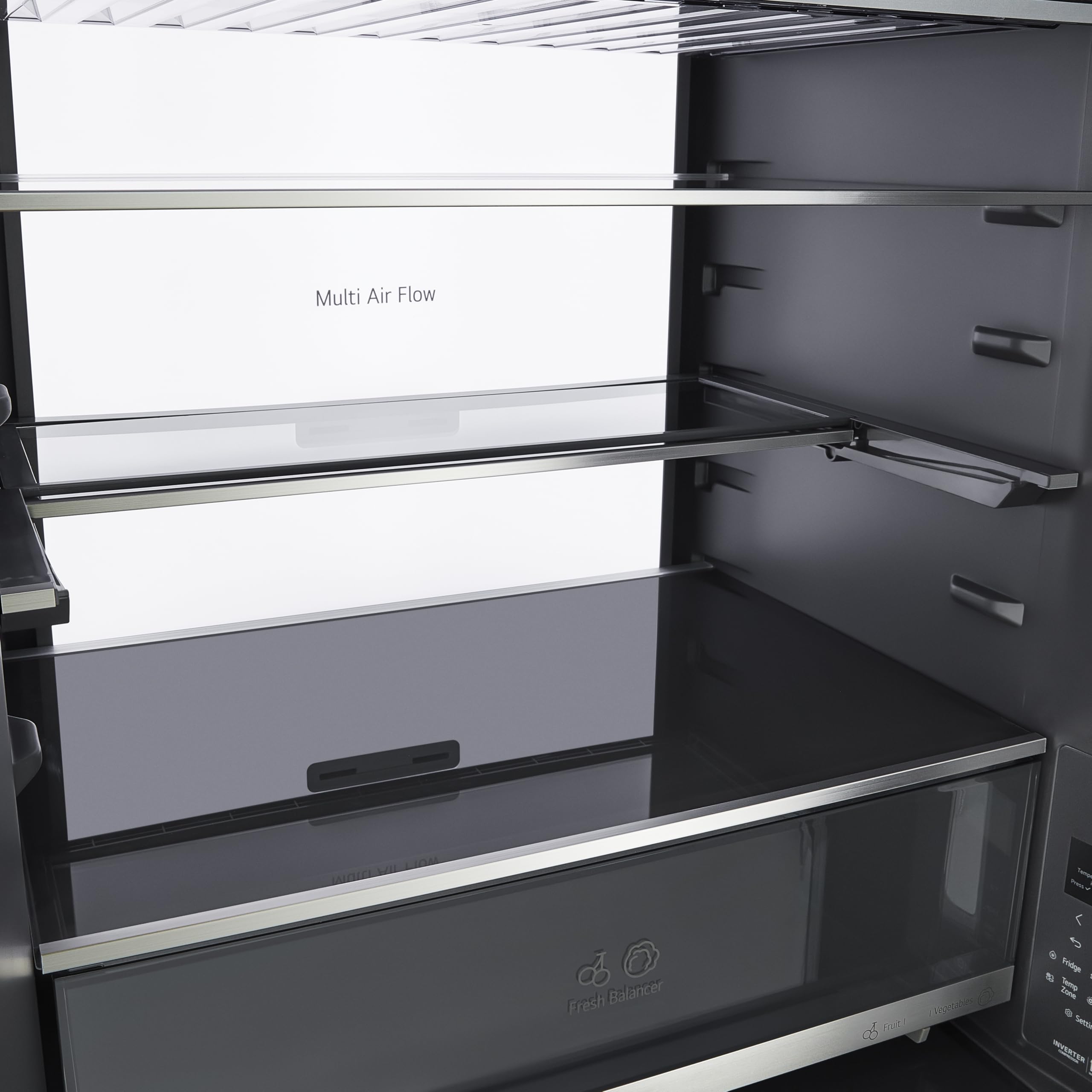 LG GBGW92GCEV Fit&Max Kühl-/Gefrierkombination (465 L, Energieklasse C) vollintegrierbar oder freistehend mit InstaView, FRESHConverter+, Total No Frost, MyBox, Schwarz