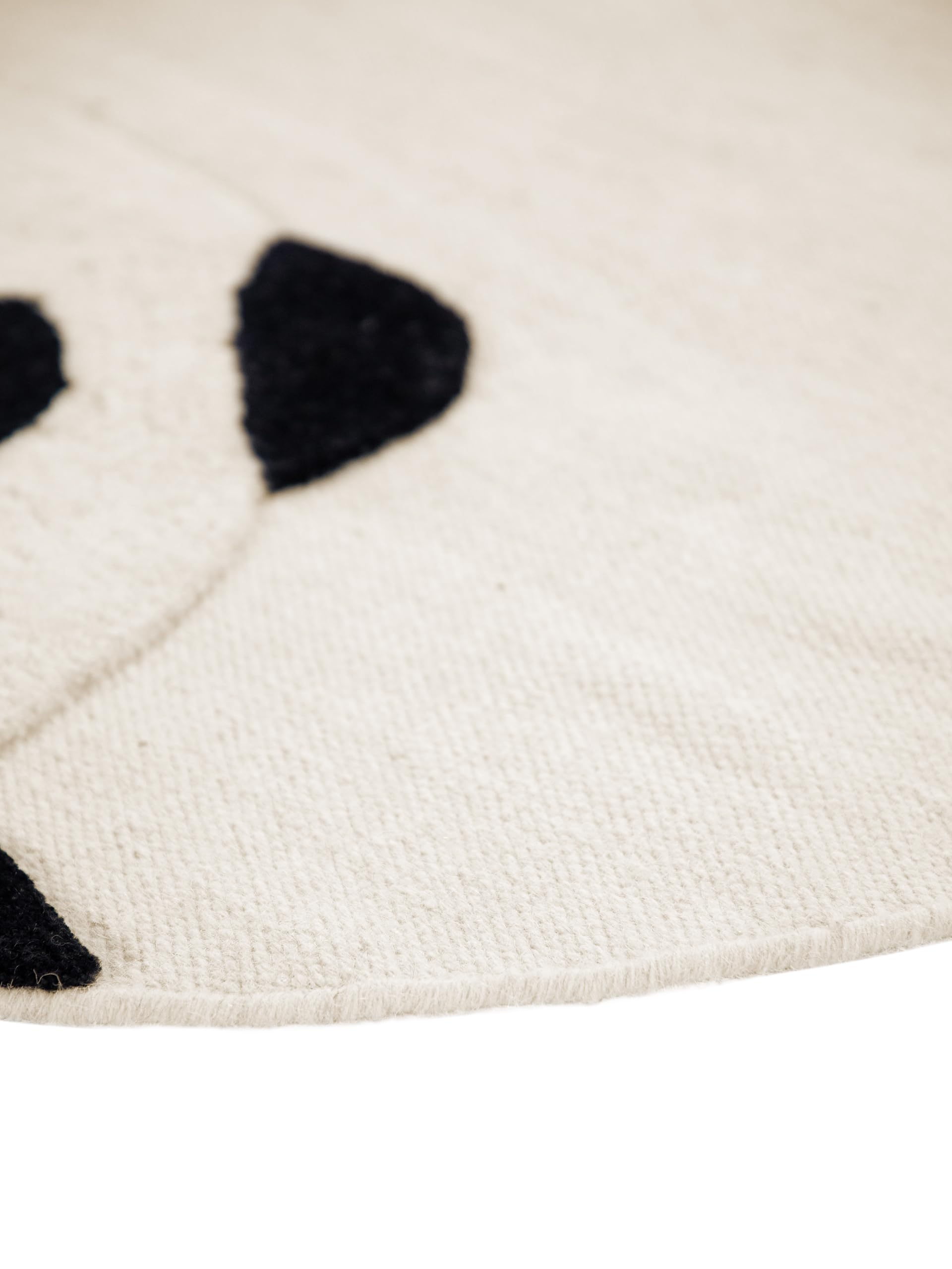 carpetfine Kinderteppich Panda rund Creme Ø 100 cm - Niedlicher Spielteppich mit feinen Reliefdetails, weich & robust, ideal fürs Baby- & Kinderzimmer