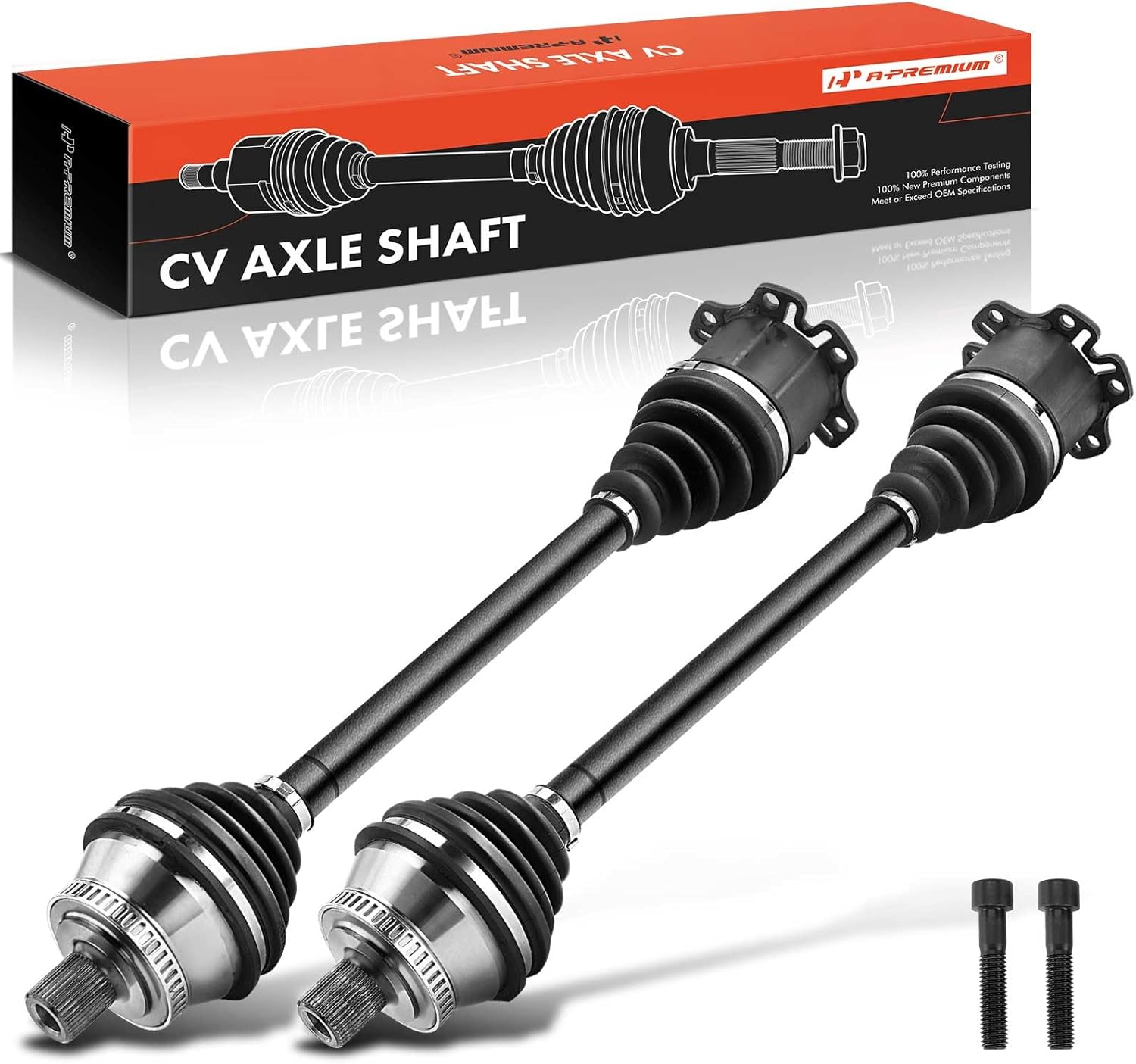 A-Premium Pair (2) Front CV Axle Shaft Assembly Compatible with Audi A4 2004-2007, RS4 2007-2008, S4 2004-2008, 1.8L 2.0L 4.2L 4.2L, Manual Transmission, Driver and Passenger Side Front Driver and Passenger Side