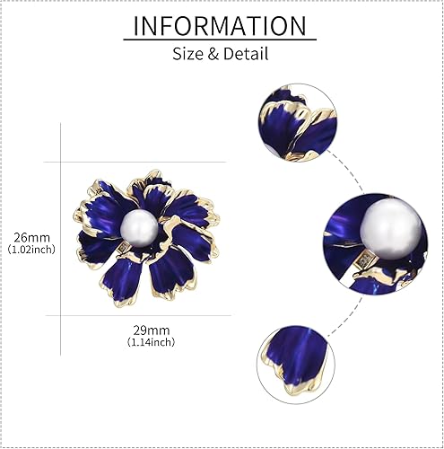 Miniatura 4 de Broches de peonía para mujer, chapado en oro, broche de perlas, broche de solapa con diamantes de imitación, joyería para mamá y esposa