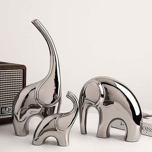 Miniatura 2 de Estatua moderna de cerámica decorativa de elefante, decoración del hogar para sala de estar, estante, estantería moderna, figuritas, escultura de