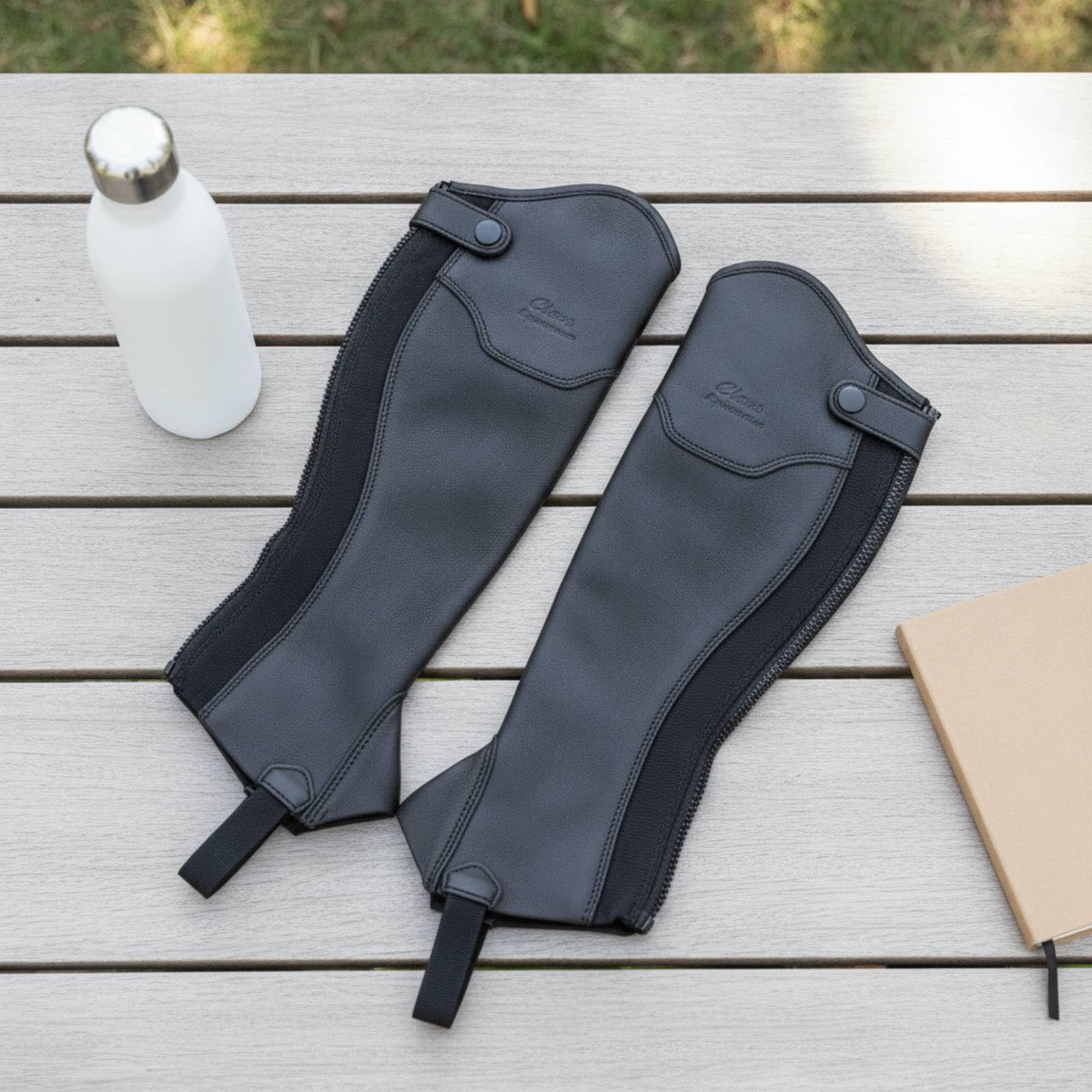 Baoblaze Paragambe Equestri Parastinchi Stivali Ghette Protezioni Antisfregamento con Linguetta Superiore E Anello di Trazione in Pelle Pu Adatti a Allenamento Lavoro in Passeggiate