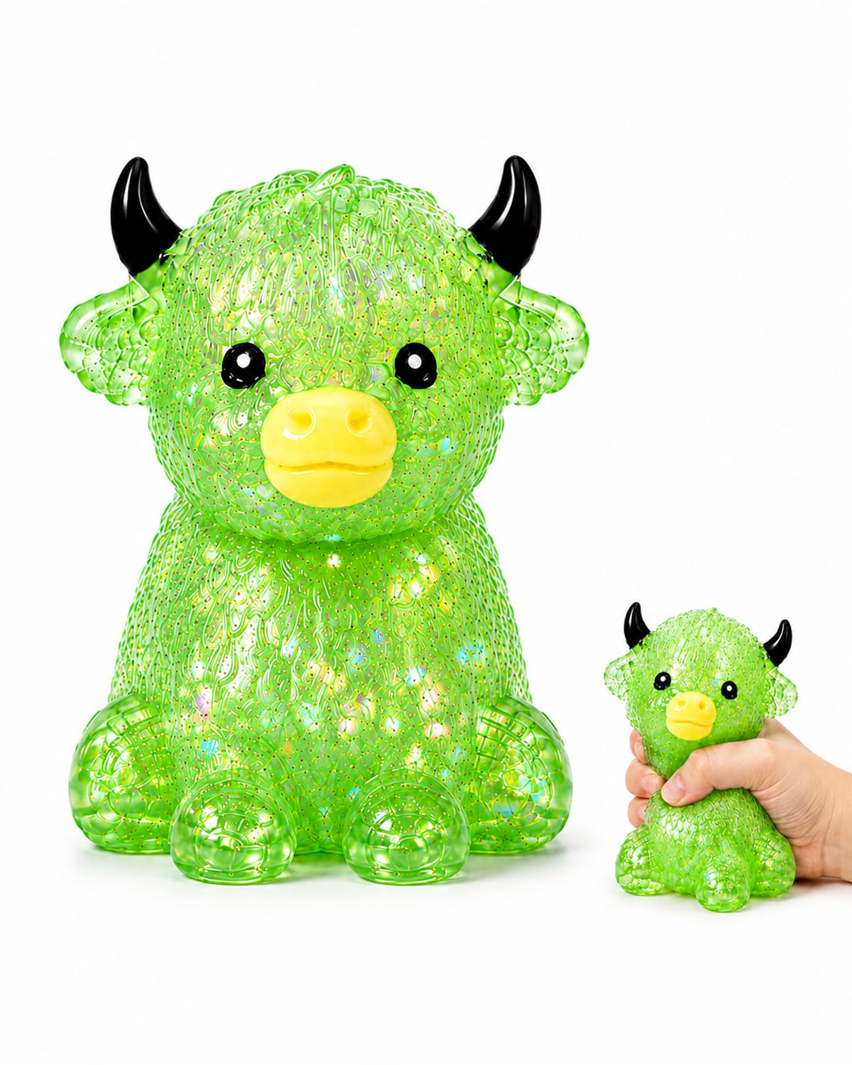 Highland Cow Squishy, Highland Cow Gifts for Adults (Green)