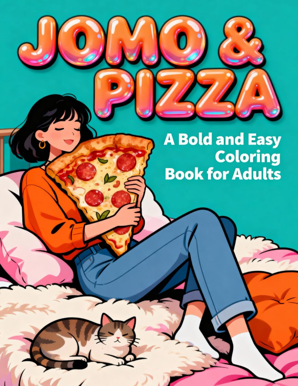 JOMO & PIZZA: A Bold and Easy Coloring Book for Adults: Simple and Relatable Designs for Stress Relief, Pizza Lovers, and Cozy Vibes (Bold & Easy)