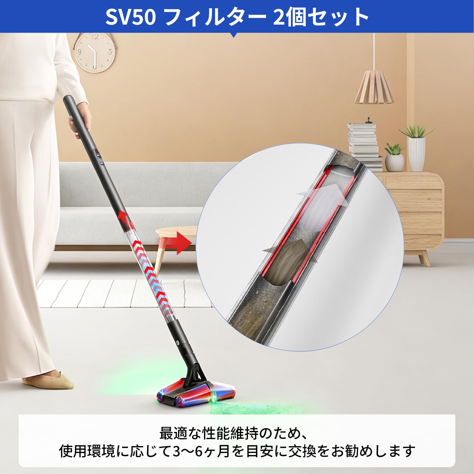 Amazon.co.jp: ダイソン SV50 フィルター 2個セット SV50 FF AM、SV50