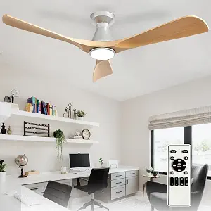 Depuley 52-Inch Ceiling Fan with Lights, Remote Control, Dimmable LED, Indoor/Outdoor, Reversible Quiet DC Motor