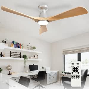 Depuley 52-Inch Ceiling Fan with Lights, Remote Control, Dimmable LED, Indoor & Outdoor Use