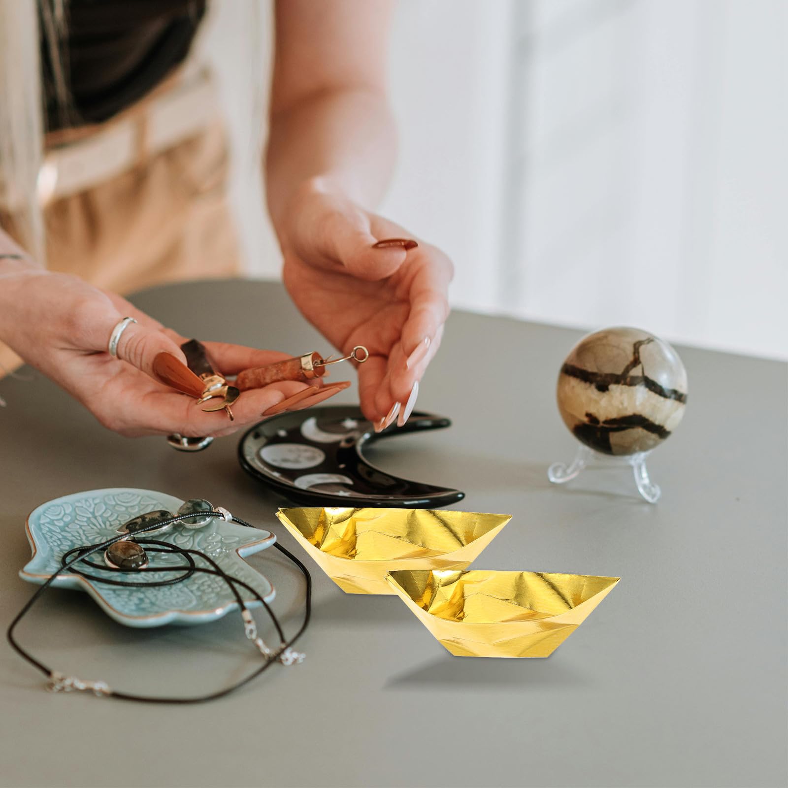 1000 Stück Faltbares Origami Papier in Gold für Qingming Festival und Ahnenverehrung Leichtes Bastelpapier für Komfort und Glücksbringende Rituale