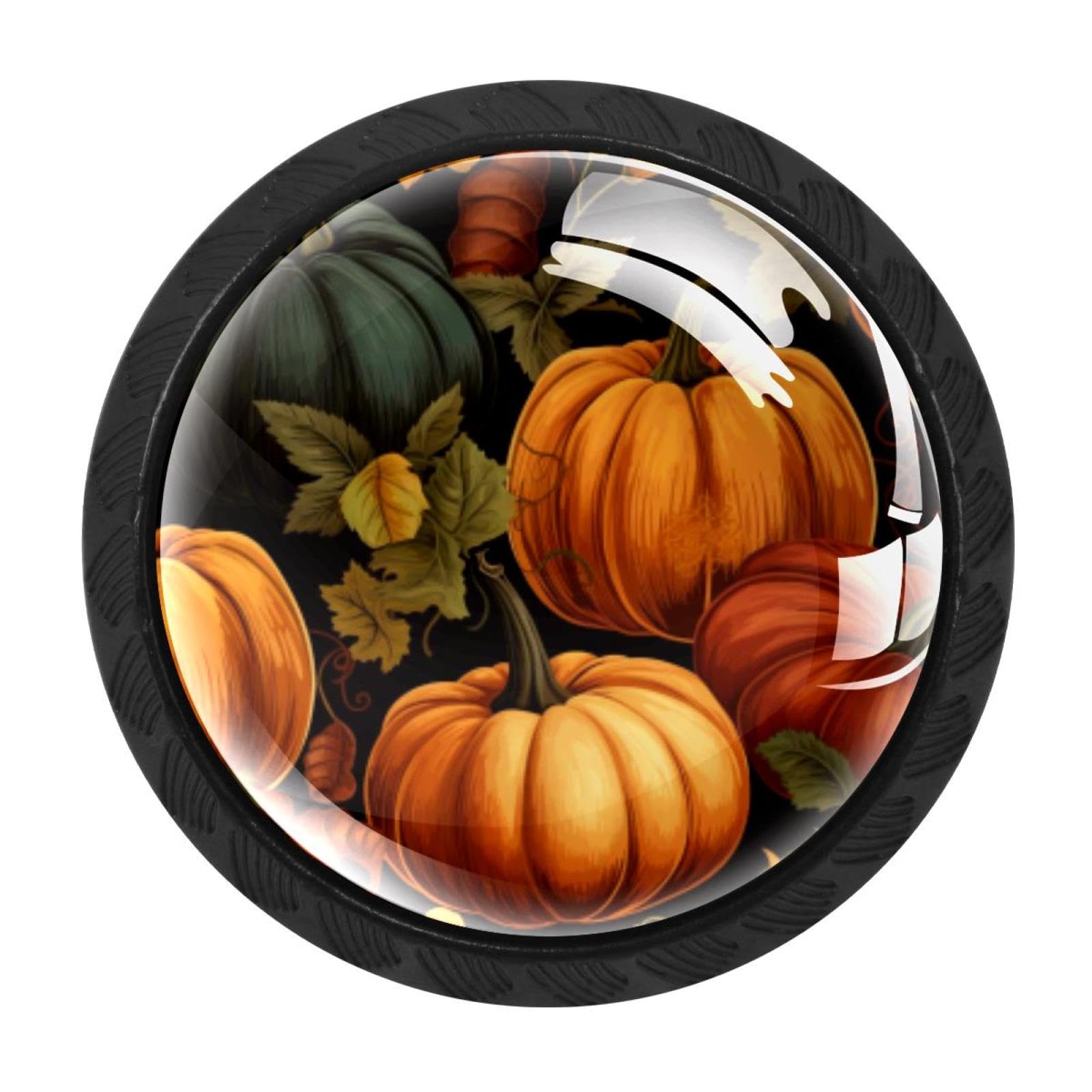 CHENZZZZ 4 Pack Cabinet Handles Black Thanksgiving Pumpkin Cabinet Knobs Draw