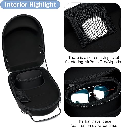 Miniatura 5 de Funda para gorras, almacenamiento para gorras de béisbol con asa de transporte y correa para el hombro, organizador de sombreros protege hasta 6