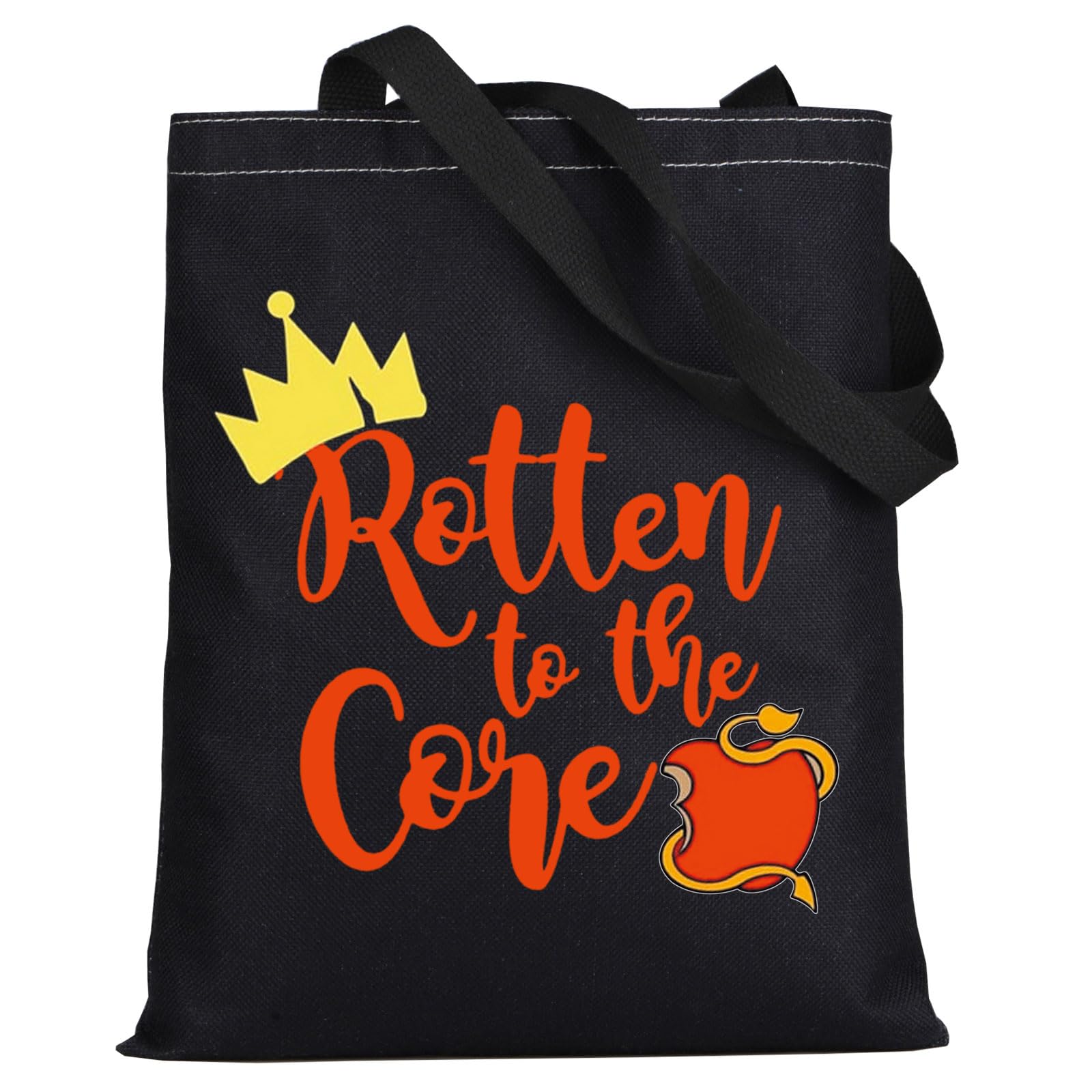WZMPA Movie Canvas Tote Bag Mal Evie Fans Gift Rotten To The Core Shoulder Bag Evil Queen Merchdise