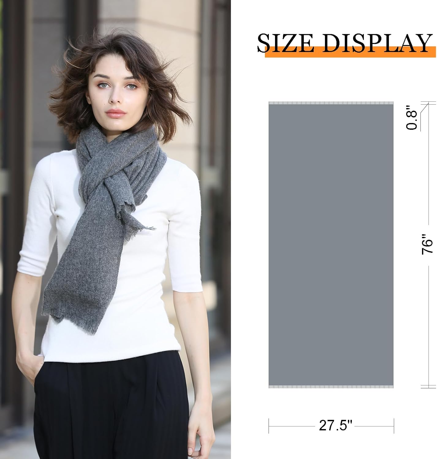 Luxury Cashmere Merino Wool Blend Shawl Wraps for Women, Travel Wrap Scarf for All-Season, Winter Blanket Scarf - Image 3
