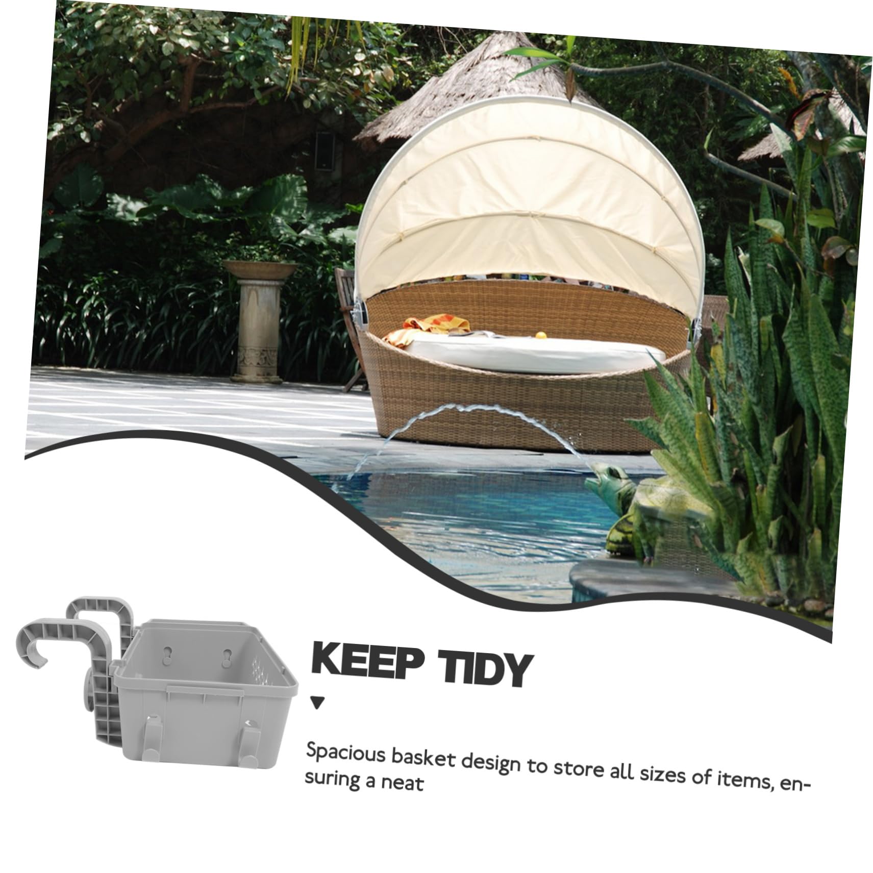 Cesta Pp Almacenamiento de Piscina para Colgante Borde