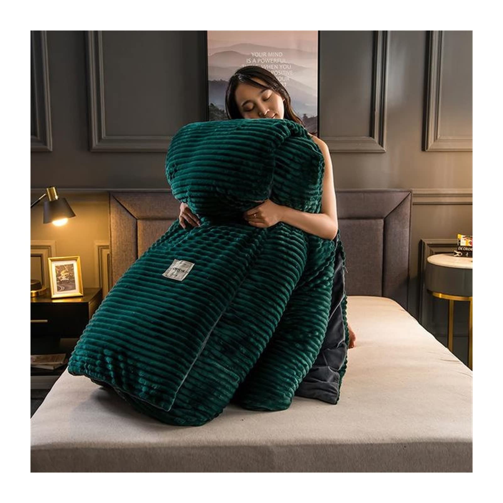 Ensemble de draps de lit tfbhl avec couverture de couette en velours - 6