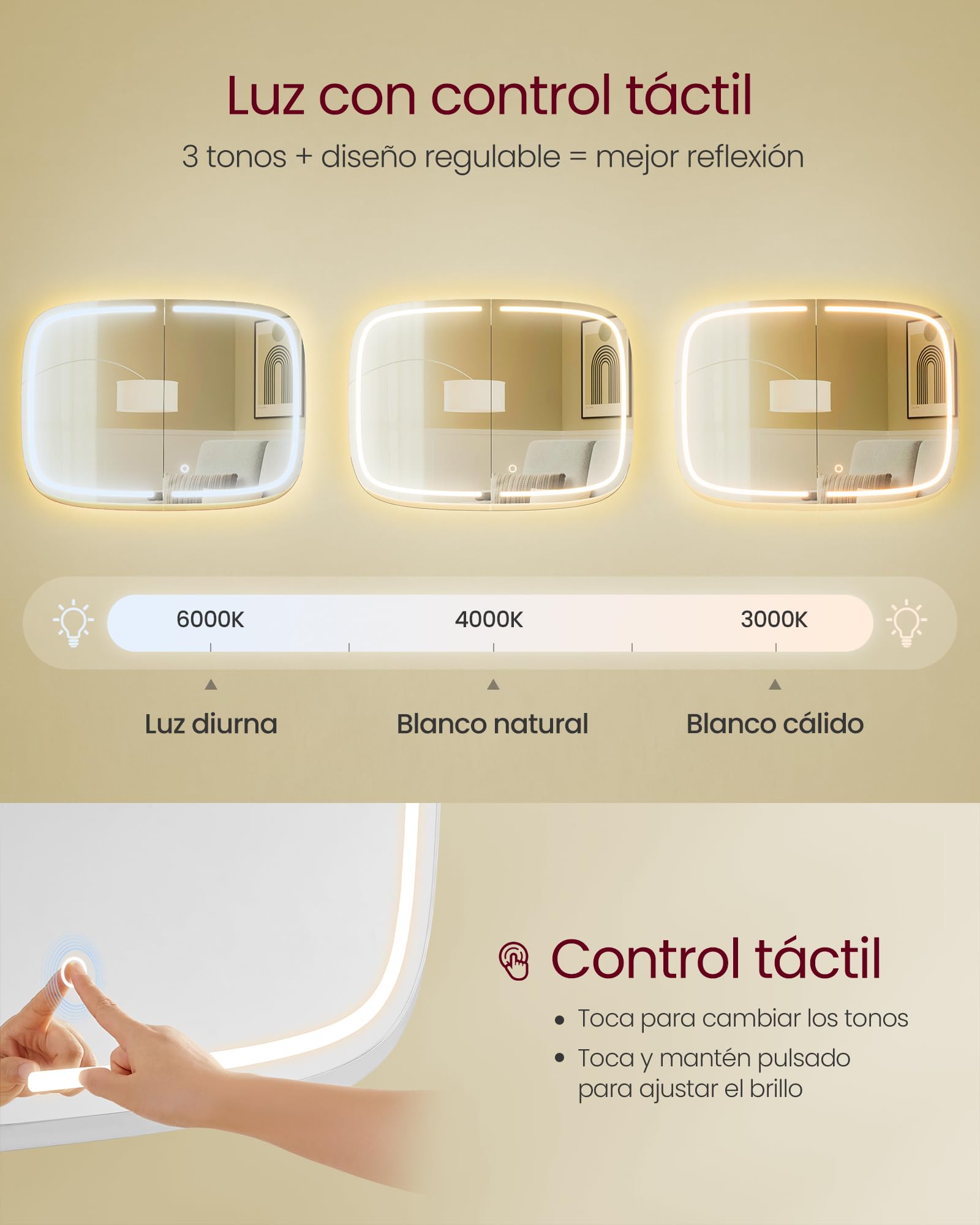 VASAGLE Armario de Baño de Pared con Espejo y Luz, 2 Estantes Ajustables | Armario Colgante de Baño, 2 Tomas de CA y 2 Puertos USB, Esquinas Redondeadas, Negro Tinta, Colección AILEAS, BBK128B01