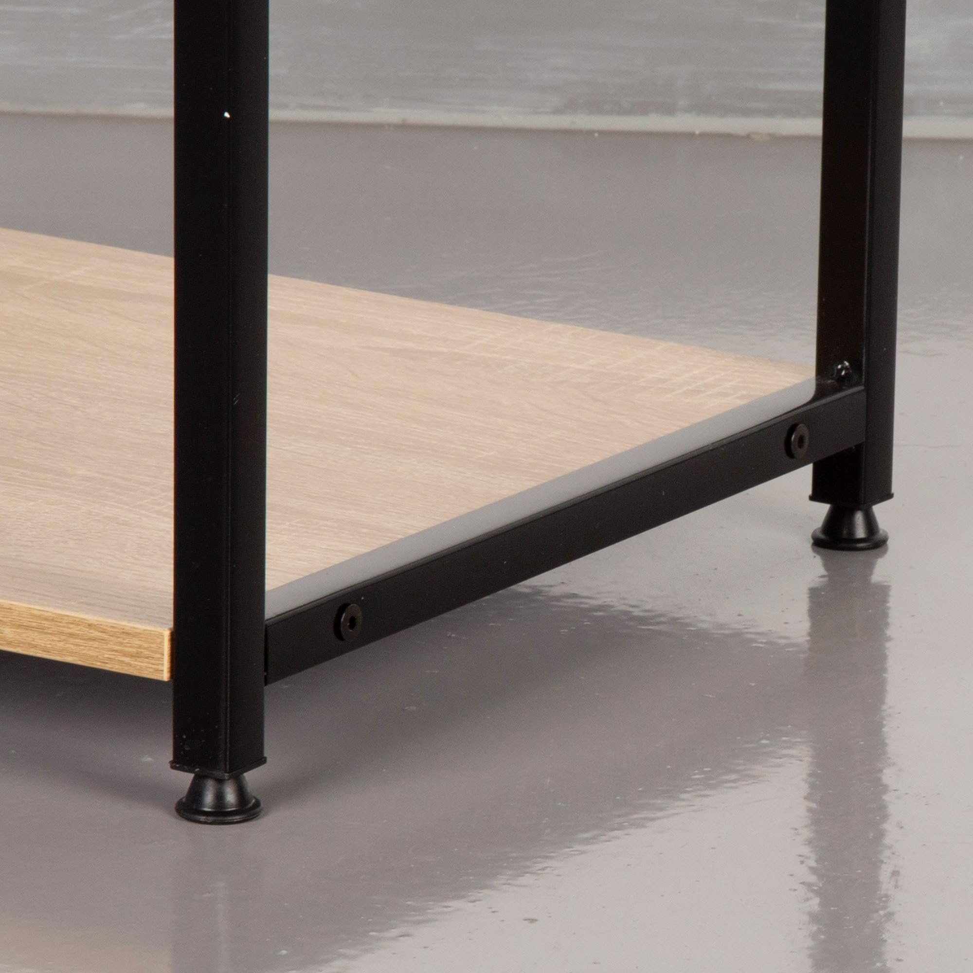 AKTIVE COLORBABY Max Home Tavolino a C, Legno e acciaio, 40x30x66 cm, 6 kg max, Forma rettangolare, Sistema di livellamento, Stabile e robusto, Tavolino da divano, Tavolini (18423)