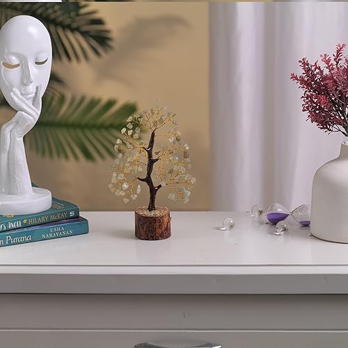 Miniatura 8 de Árbol bonsái de piedra de jade, árbol de cristal, decoración de árbol de jade, regalos espirituales para mujeres, árbol de dinero de piedra,