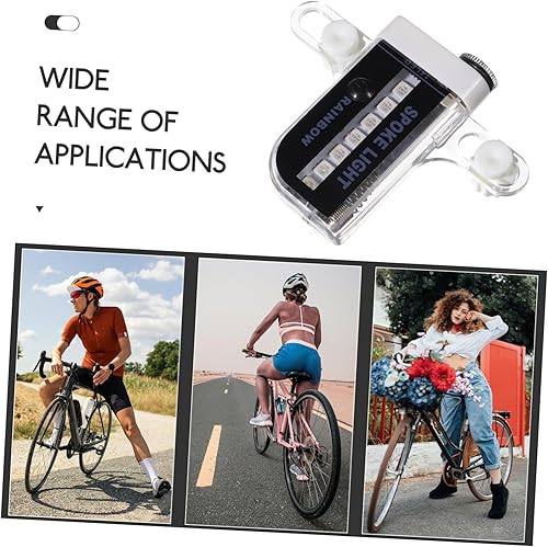 Miniatura 5 de Luz LED para rueda de bicicleta, tapa de válvula de rueda de fuego de doble cara, decoración de radios de bicicleta, luz de alambre multicolor,