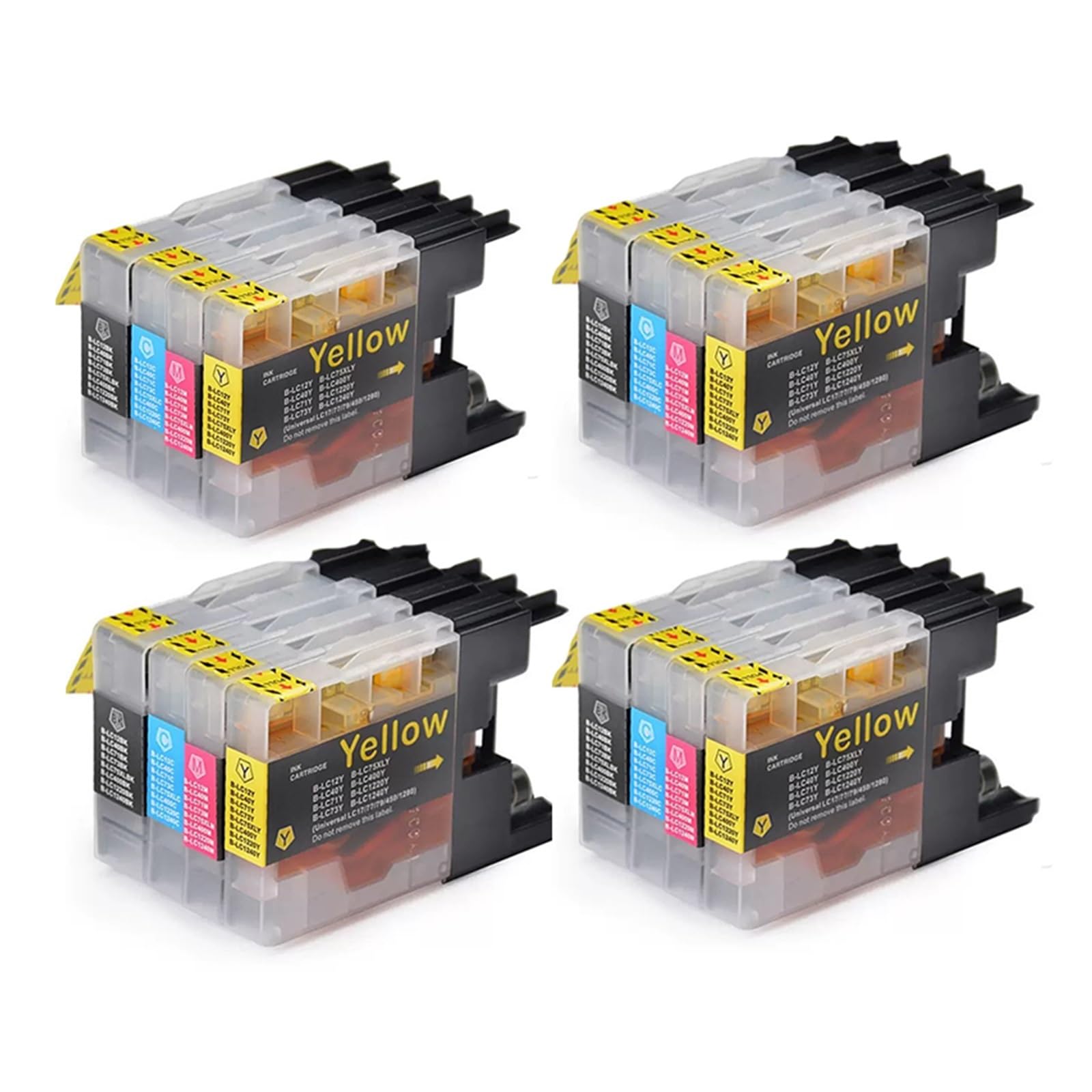 Cartuccia ink LC1220 LC1240, compatibile con Brother, J430W | Cartucce nero ciano magenta giallo con inchiostro dye per documenti e stampa a colori(4 SET)