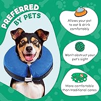 Vista 88 de BENCMATE - Collar inflable protector para perros y gatos, suave collar de recuperación para mascotas, no bloquea la visión (L, bandera)