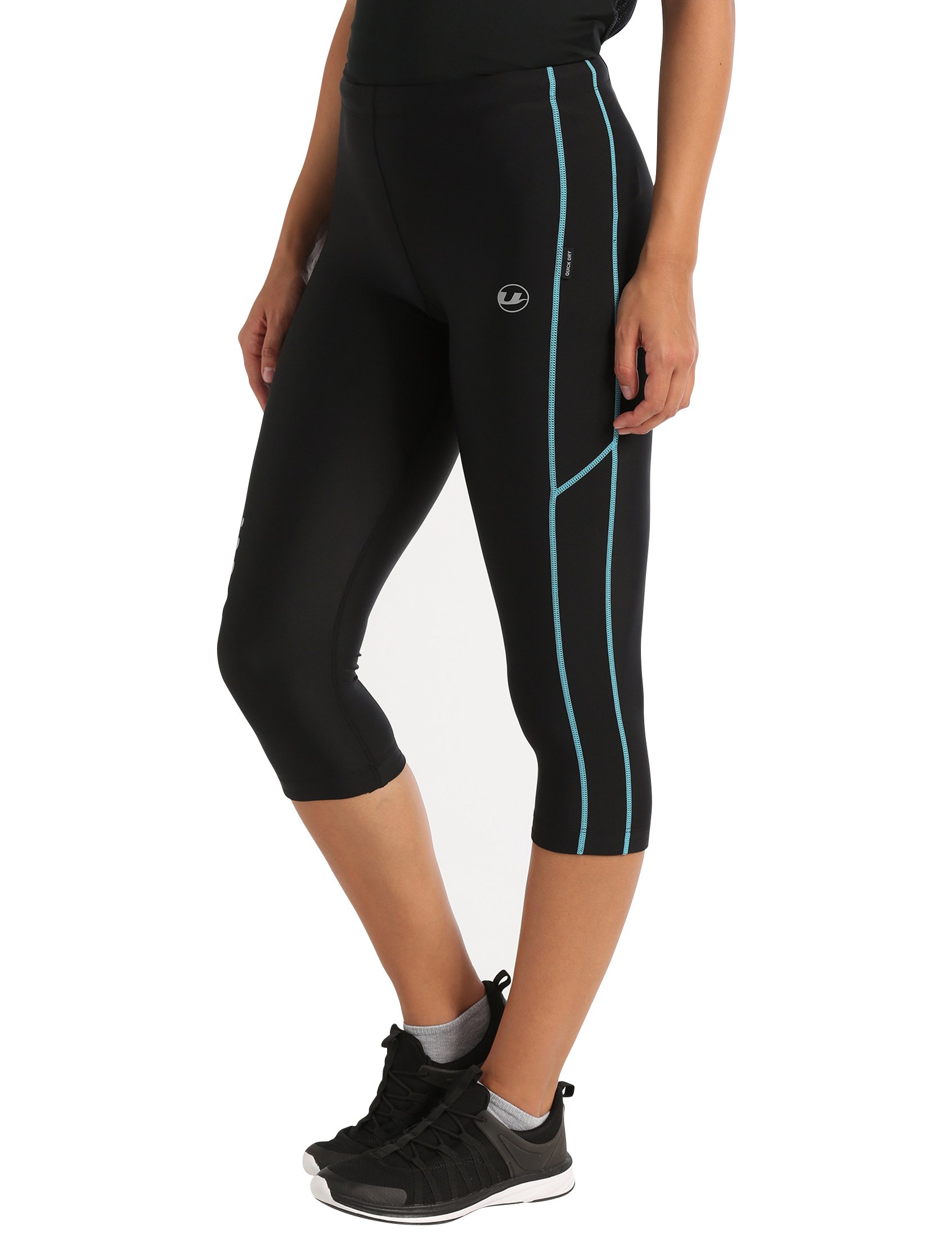 Ultrasport Damen Laufhose 3/4 Kompressionswirkung und Quick-Dry-Funktion