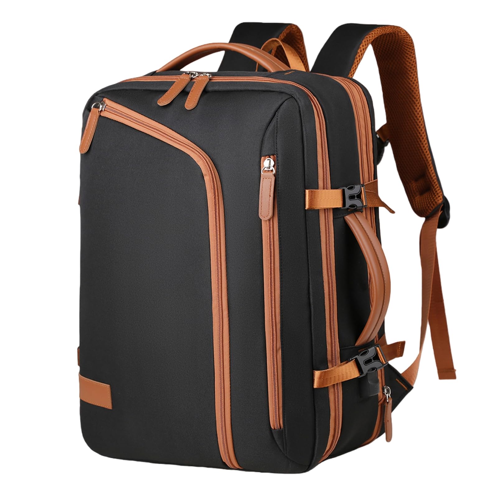 Gyios backpack Simple Business Laptop Backpack, Large Capacity Rucksack With Port For Travel, School And Daily Use-black