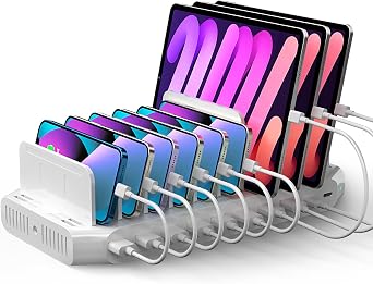 Unitek USB C Charging Station, 120W 10 Port Type C Charging Organizer for Multiple Devices, iPhone, Smartphones, Tablets, Supports 10 iPads Charging Simultaneously- [UL Certified]