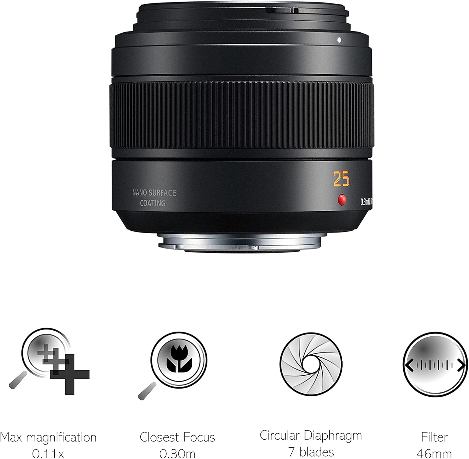 40% Off Discount Panasonic H-XA025 Leica DG Summilux Lens 25 mm (50 mm KB), Dust Protection, Splashproof, F1.4 Black
