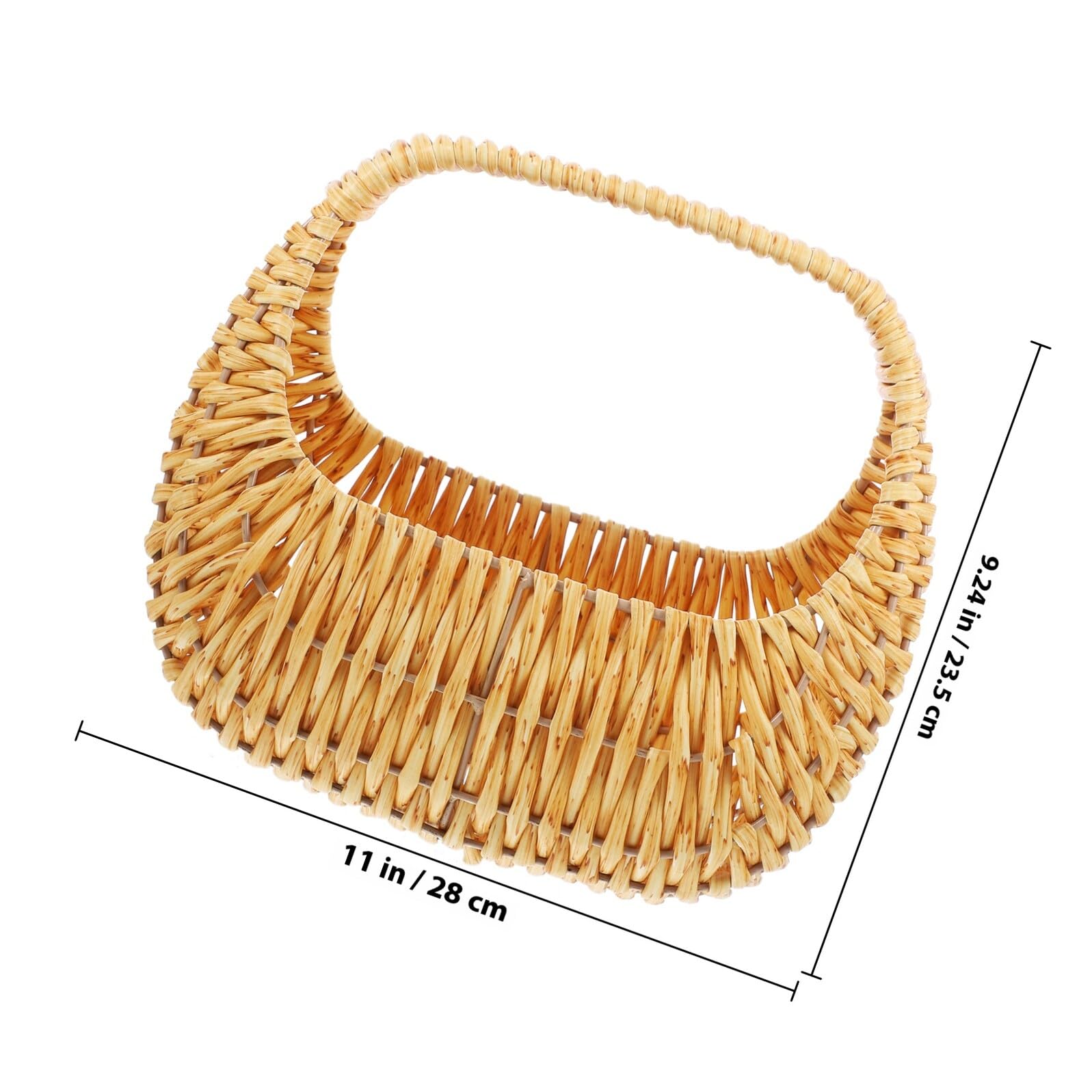 Handgeflochtener Blumenkorb mit Henkel Leichter Aufbewahrungskorb aus Robustem Material für Hochzeiten Picknick und Dekoration
