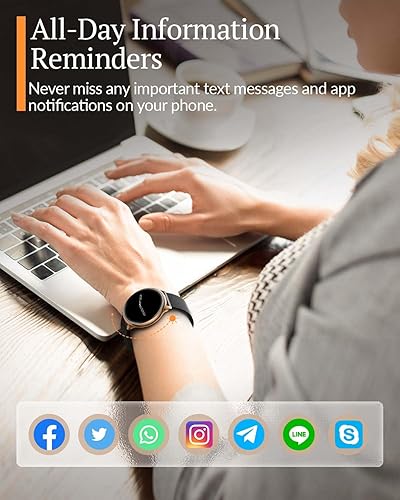 Miniatura 6 de Relojes inteligentes para mujer (respuestahacer llamadas), reloj de seguimiento de actividad física de 1.39 pulgadas con presión arterialfrecuencia