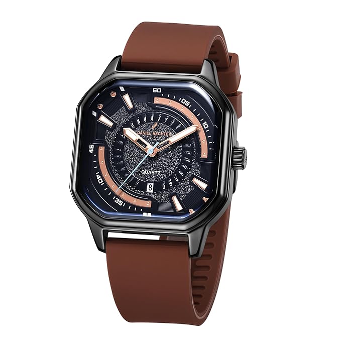 Daniel Hechter Paris Rivoli Collection Modern Analog Watch for Men with Octagon Dial and Silicon Band-DHM1003