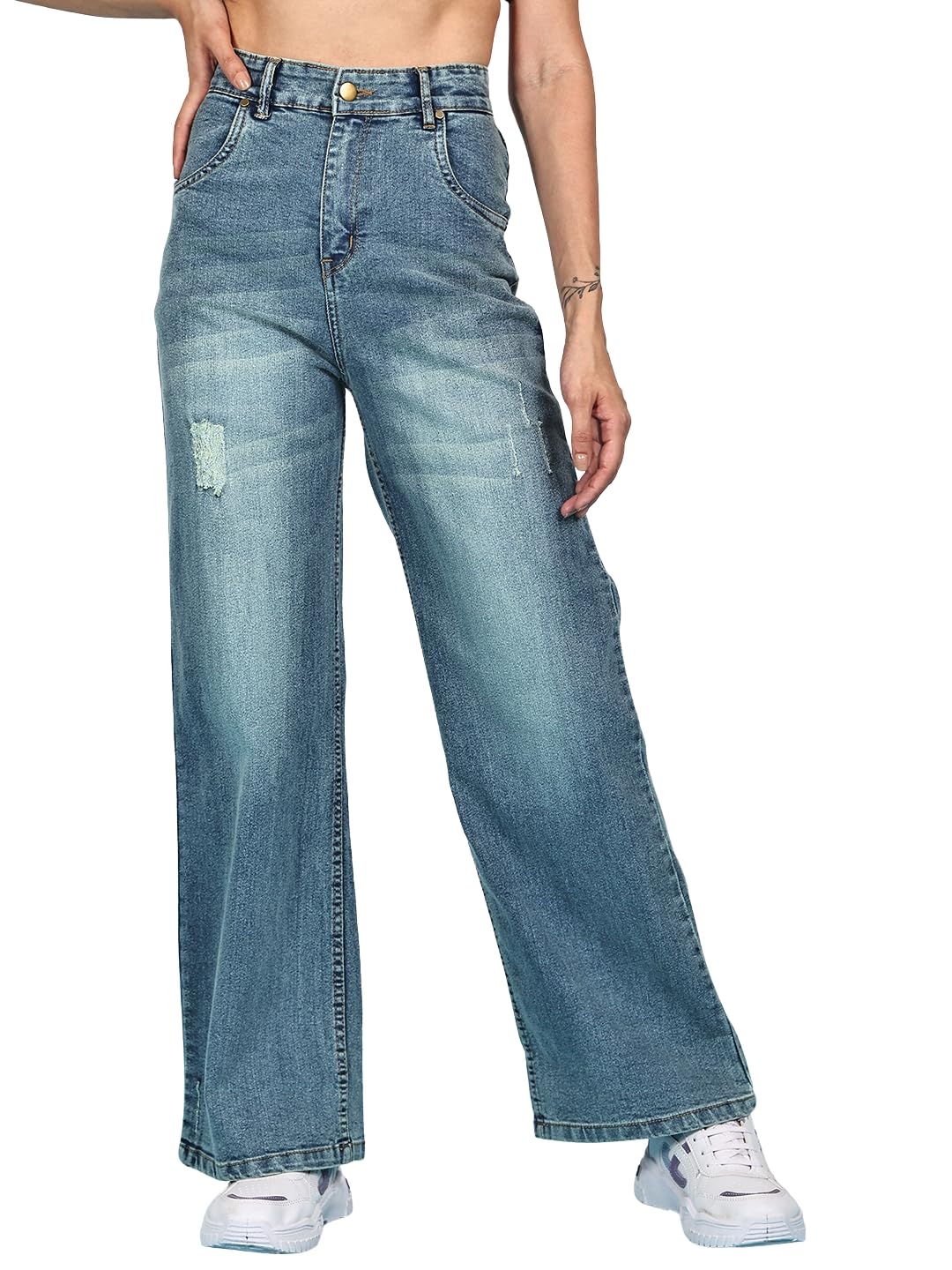 Straight Fit Women Blue Jeans-image-48