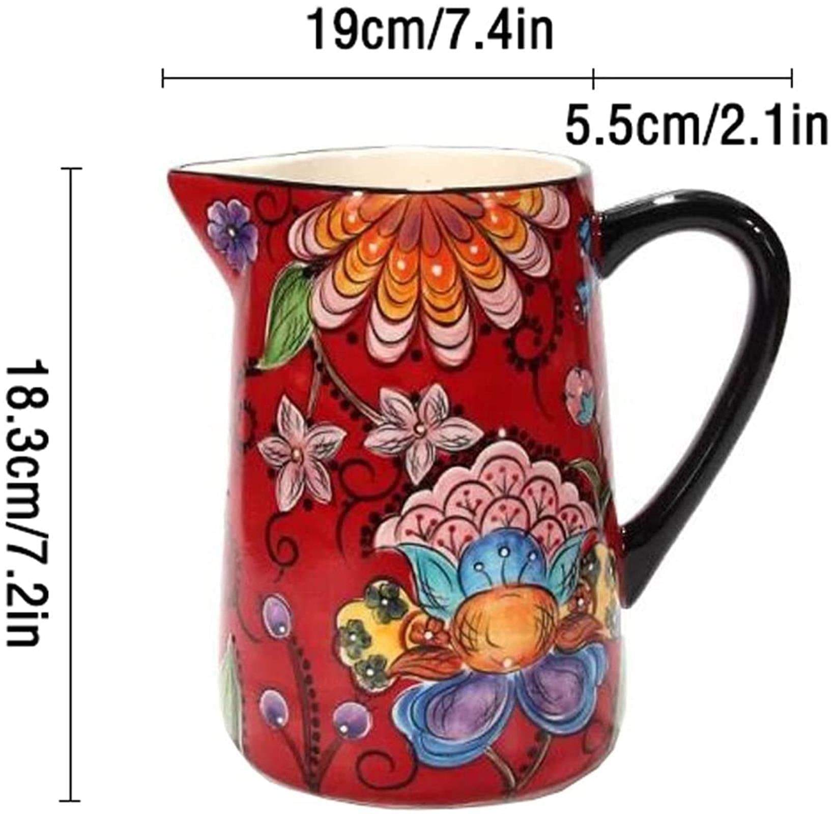 Brocca per Acqua Semplice Brocche in Ceramica Colorate con Manici e beccucci Brocca Multifunzionale Teiera Creativa per succhi di Frutta, tè profumato, Caldo e