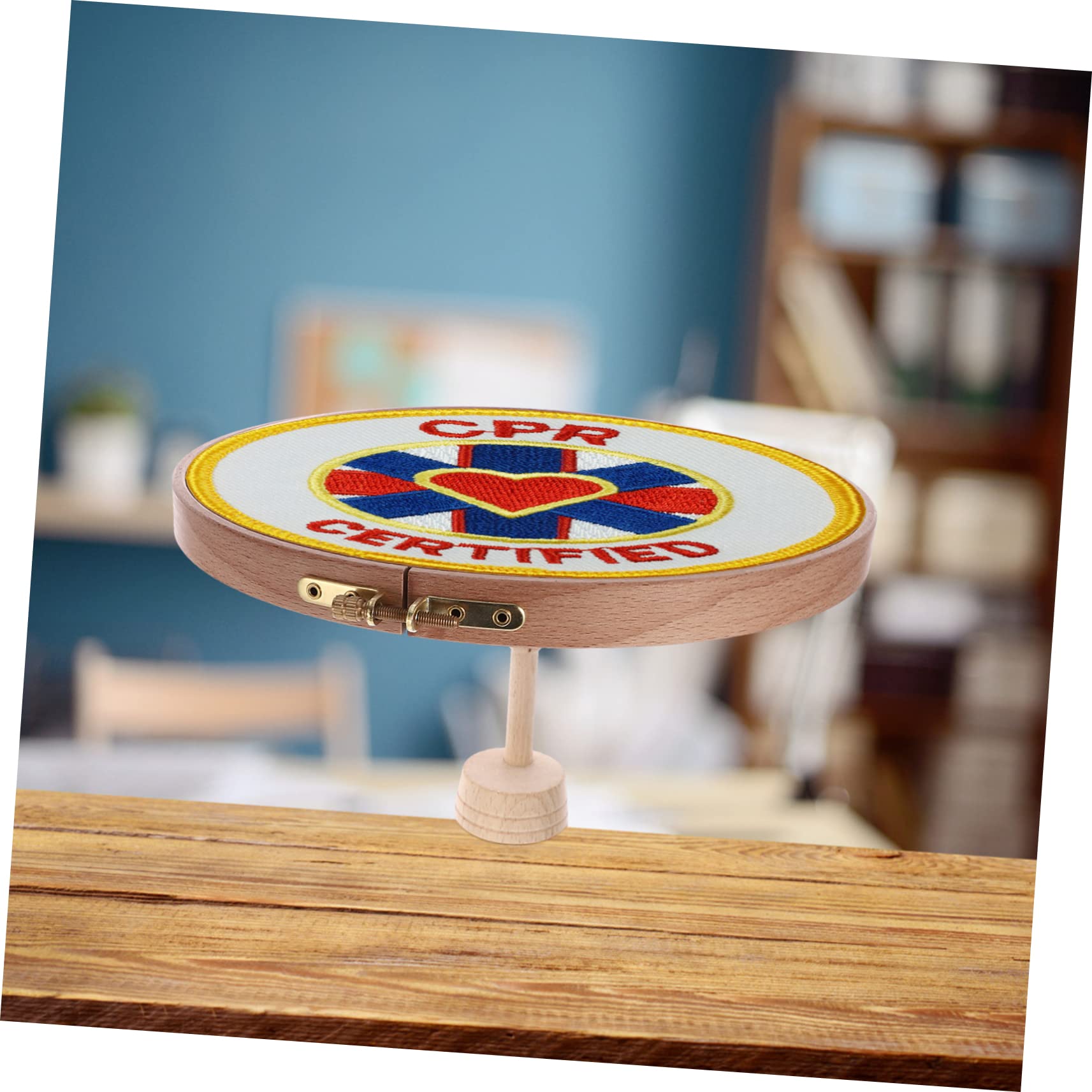 Anneome Adjustable Embroidery Table Stand Cross Stitch Frame Wood Embroidery Stand Rotation Cross Stitch Frame Simple Assembly