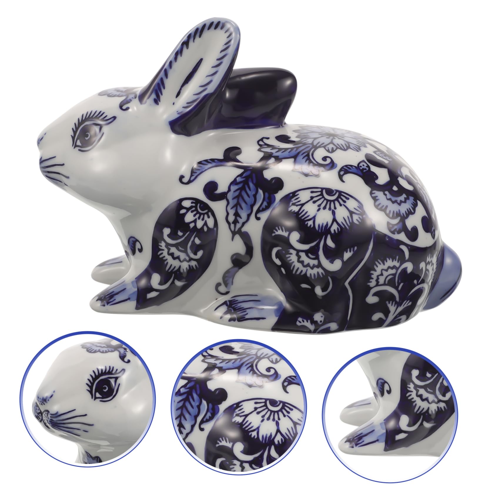 ABOOFAN Ornement de Lapin en céramique décoration de Lapin de Pâques Sculpture de Lapin de Pâques Artisanat décoration de Maison Statue d'animaux Sculptures d'animaux Ménage