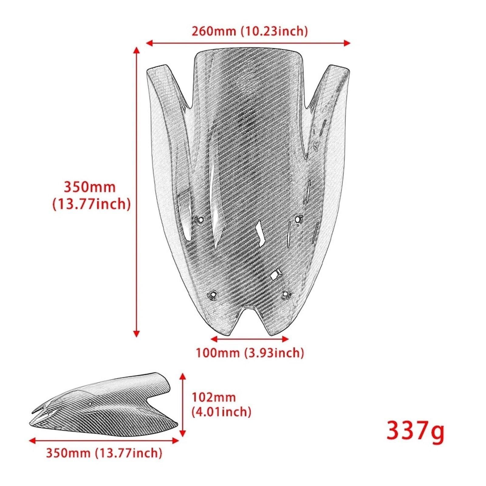 Pasuje do Z1000 ZR1000 2010-2013 ABS Szyba przednia z włókna węglowego Deflektor wiatru Osłona szyby przedniej Przednia szyba motocyklowa