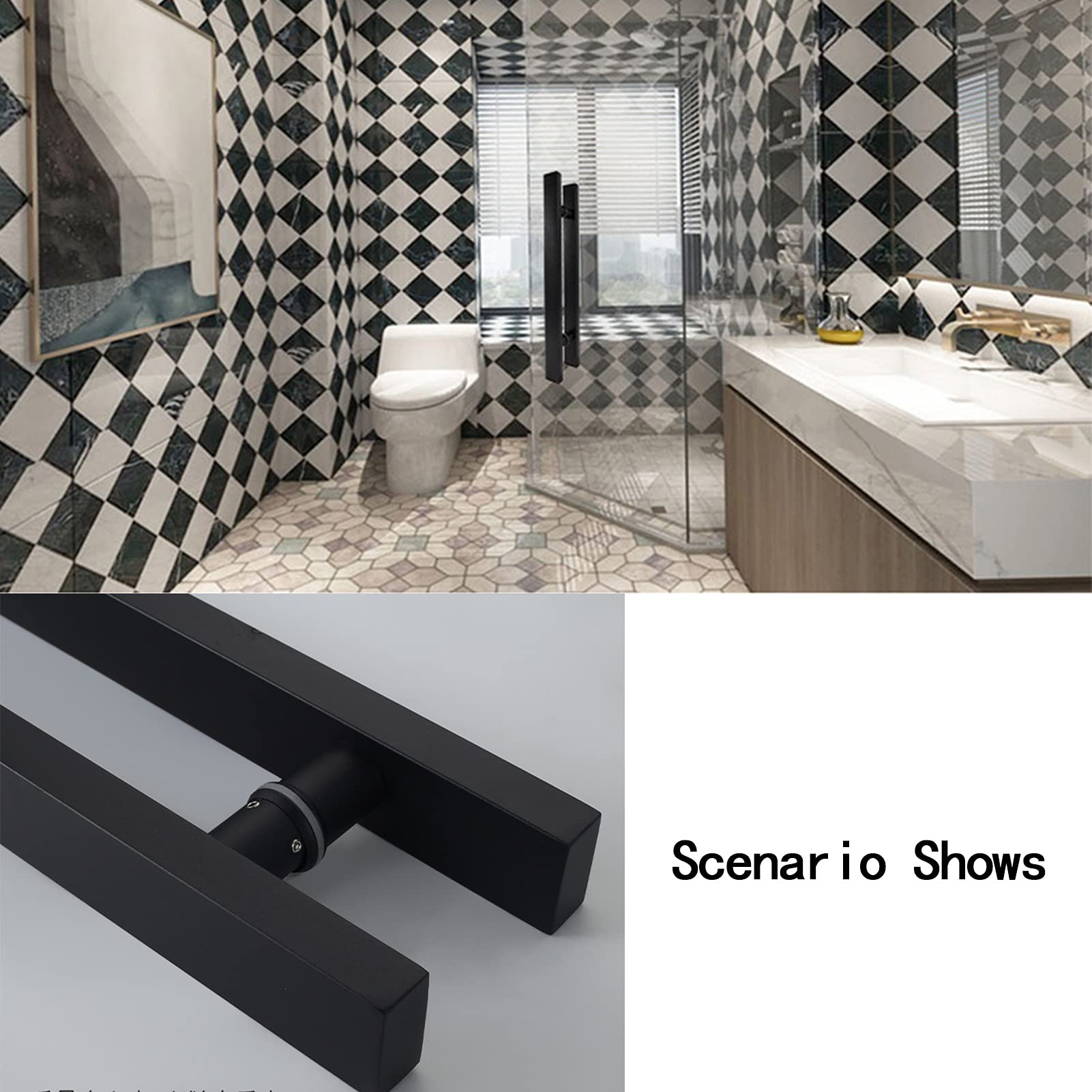 Tirador de puerta corredera de repuesto para ducha, botón de puerta de vidrio pulido con barra de toalla, fácil instalación, diseño elegante