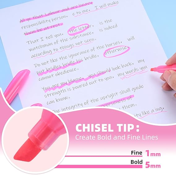 Cgerma Highlighters 36 Pack, Chisel Tip Orange and Pink