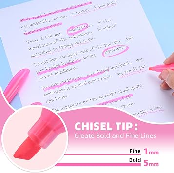Cgerma Highlighters 36 Pack, Chisel Tip Orange and Pink