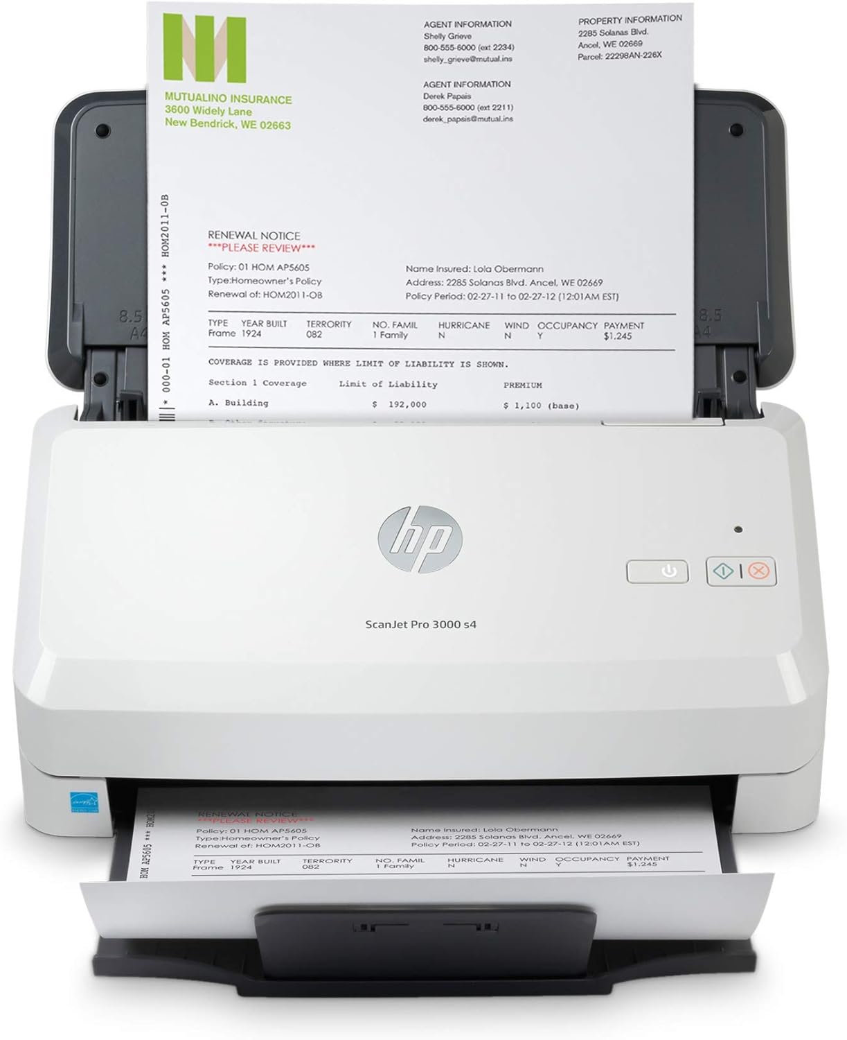 HP ScanJet Pro 3000 s4 Sheet-Feed Scanner (6FW07A), Light Grey, Small (Renewed)