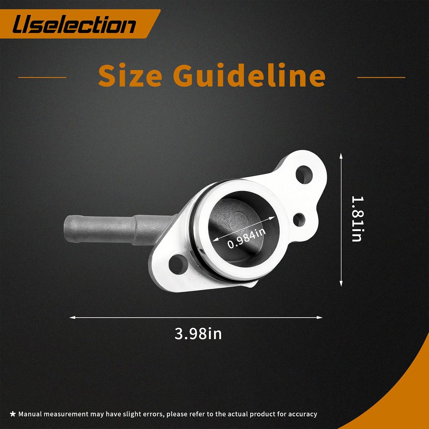 06K121132 Aluminum Coolant Connector 06K121132J Replacement For Audi A1 A3 A4 A5 A6 A7 Q2 Q3 Q5 Q7 For VW Golf Jetta Passat Tiguan Polo Touran (Aluminum)