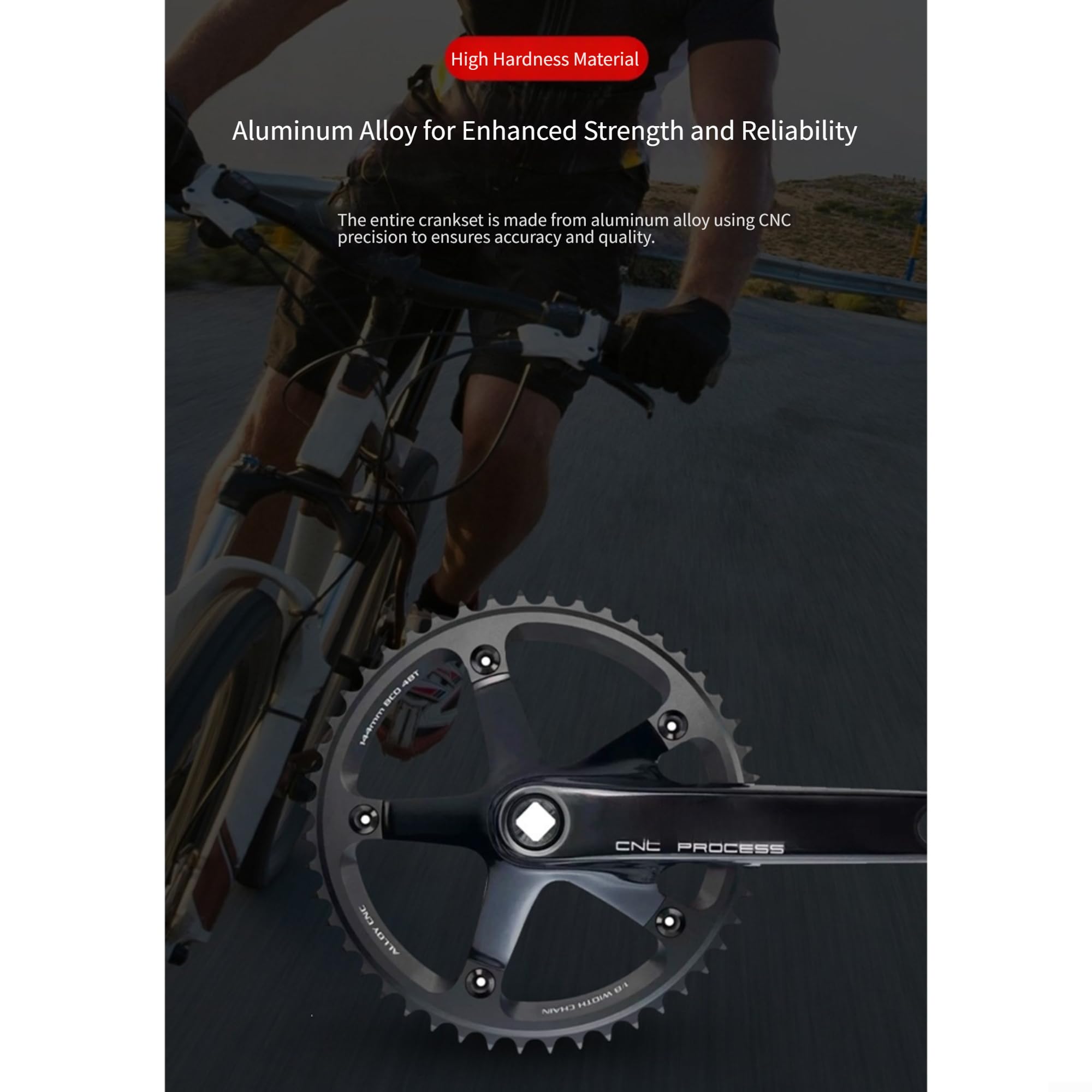 Guarnitura Bici Single Speed 48T 170mm Alluminio