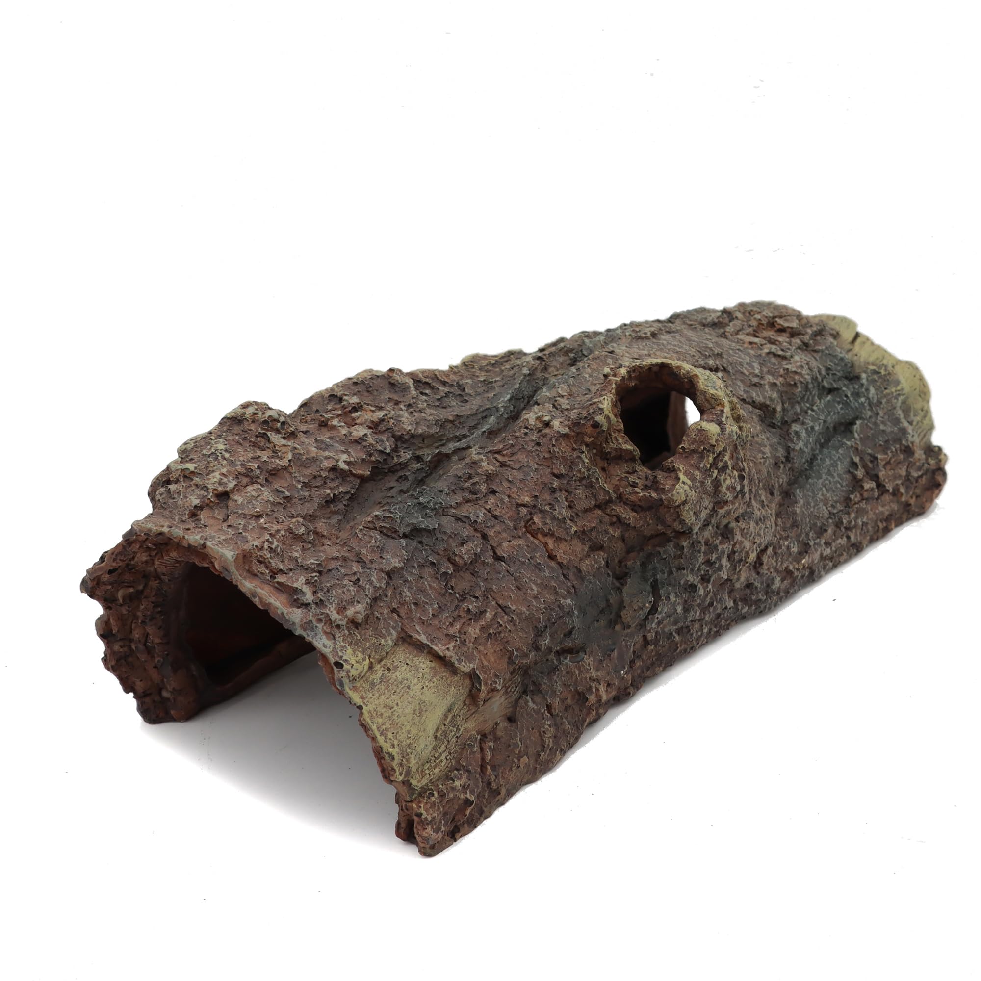 JIHAQUA Decorazione per terrario in resina per acquario, lucertola, serpente o rettile, lucertola, ragno e caverna per pesci d'acquario (corteccia media C)